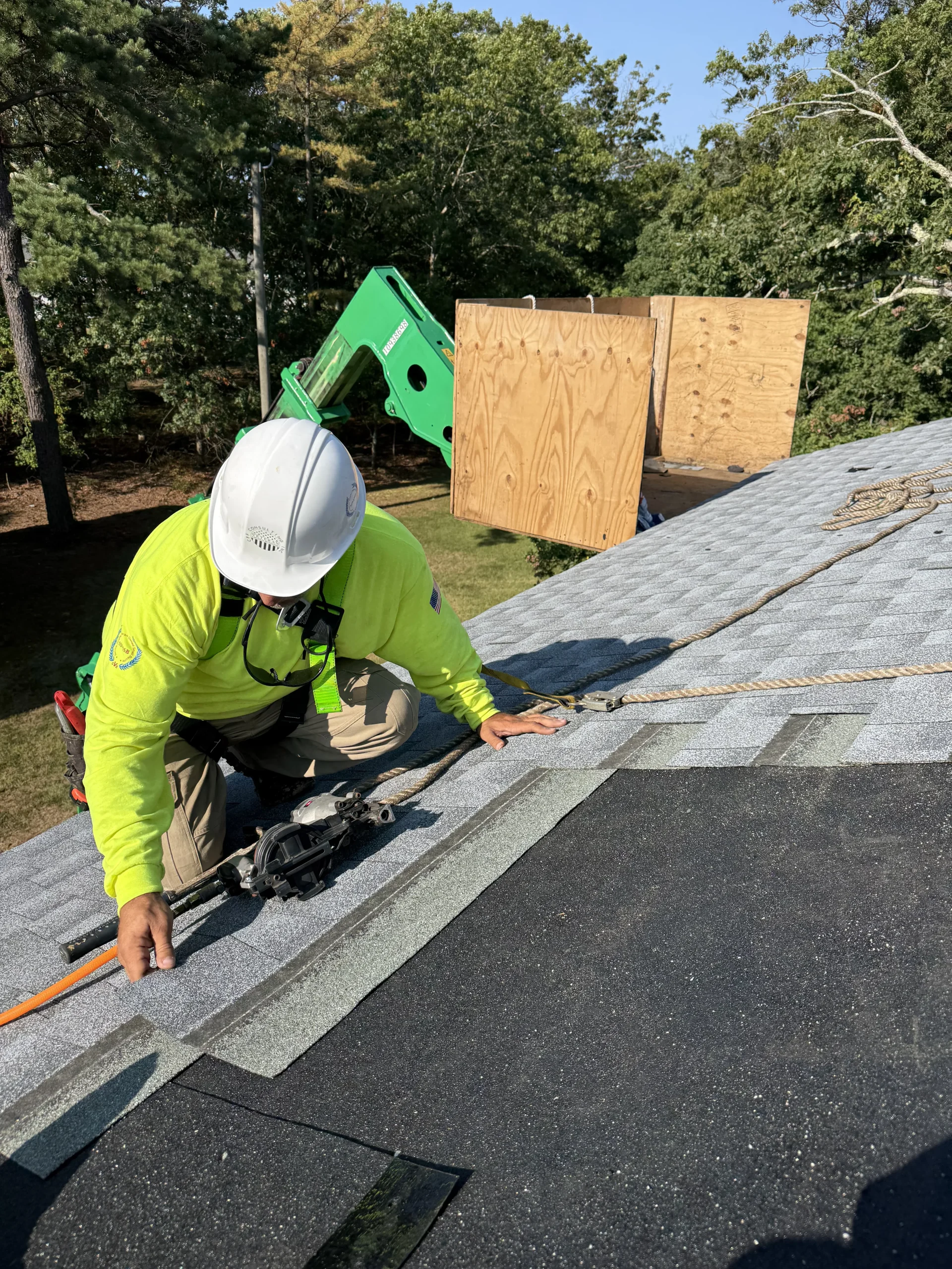 Roofer at work at Brookhaven