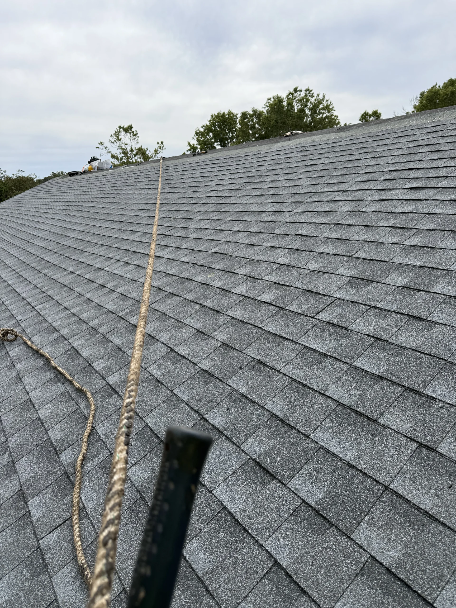 Shingles with safety rope at Brookhaven