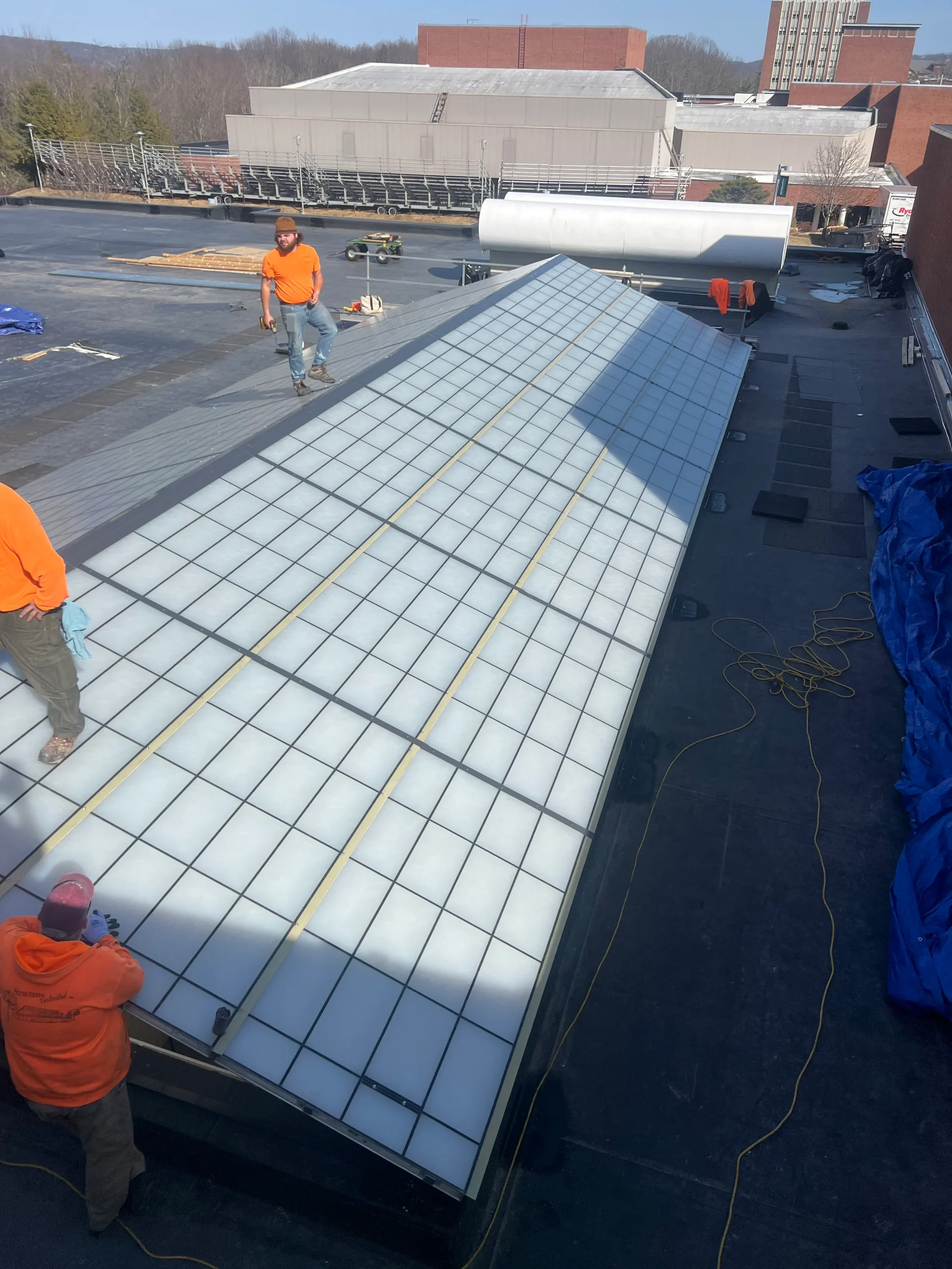 Skylight construction at SUNY Binghamton