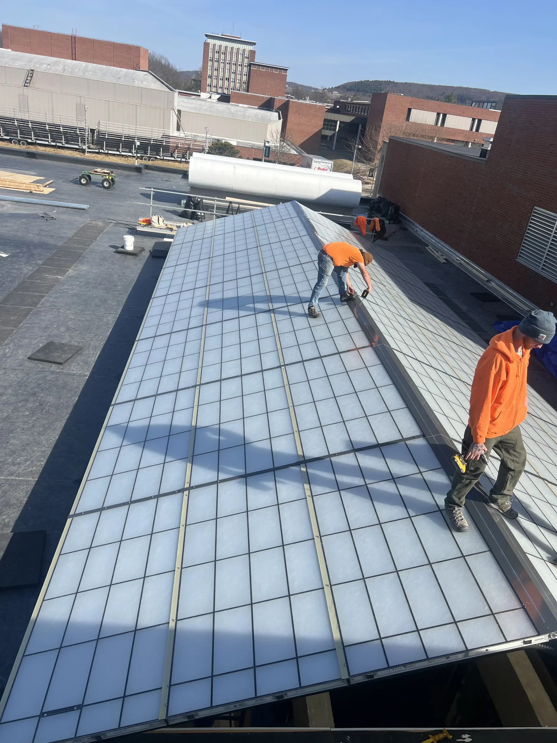 Panel installation at Brookhaven Lab